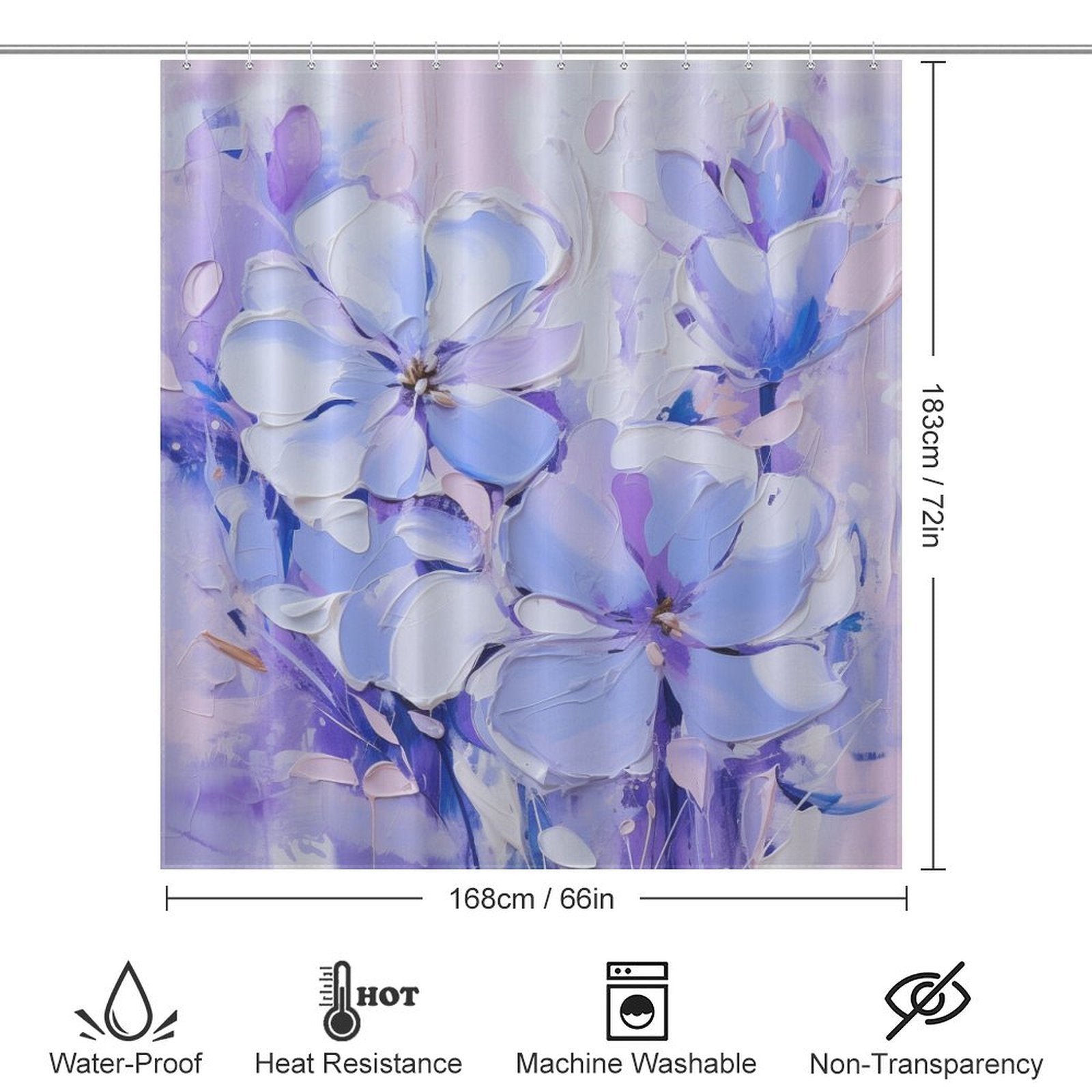 Tranquil Waves Periwinkle Shower Curtain