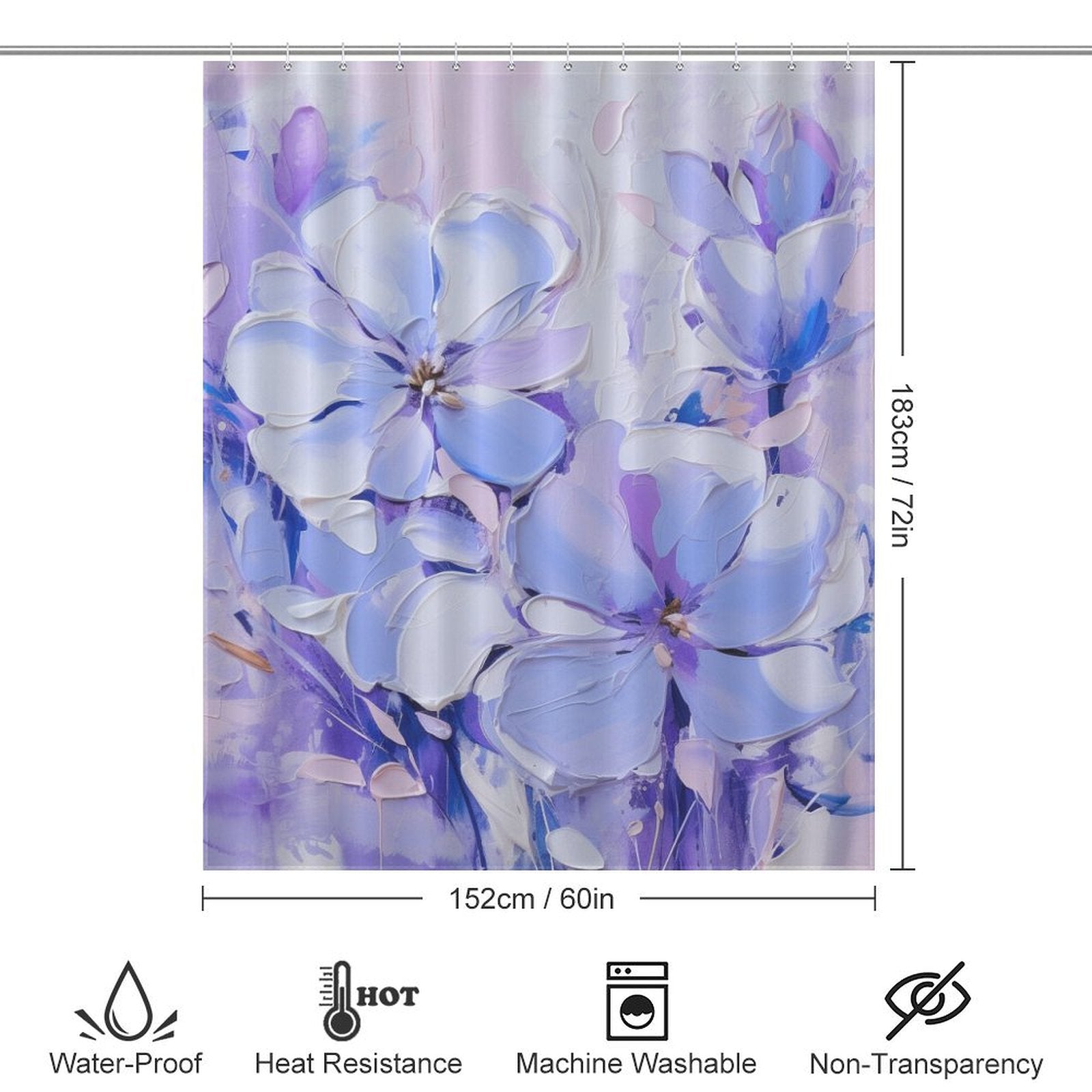 Tranquil Waves Periwinkle Shower Curtain