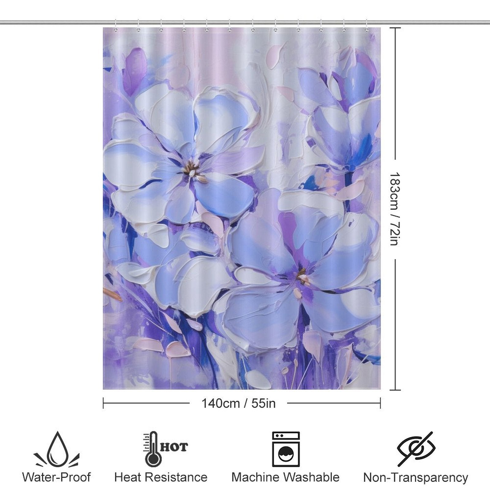 Tranquil Waves Periwinkle Shower Curtain