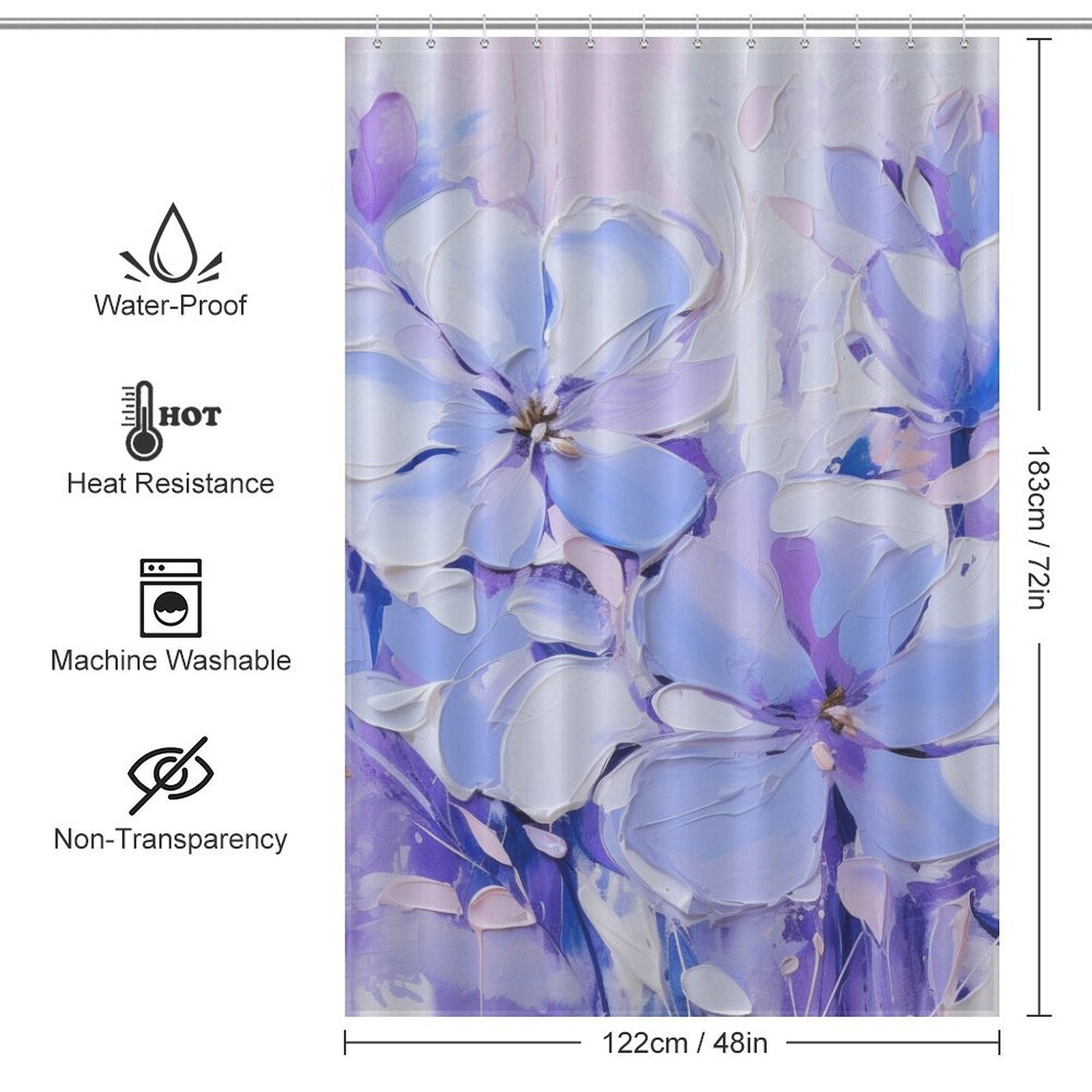 Tranquil Waves Periwinkle Shower Curtain