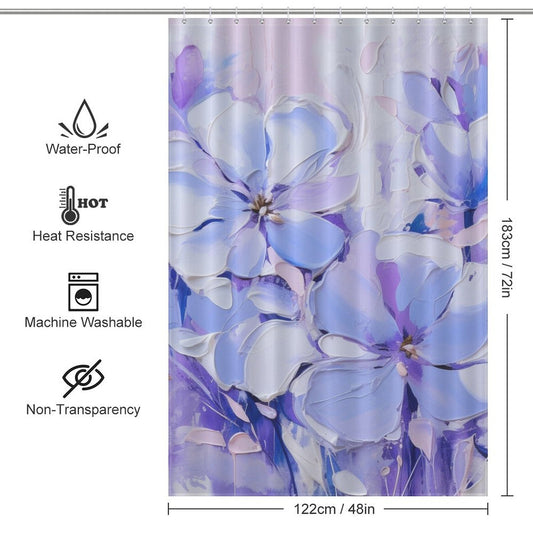 Tranquil Waves Periwinkle Shower Curtain