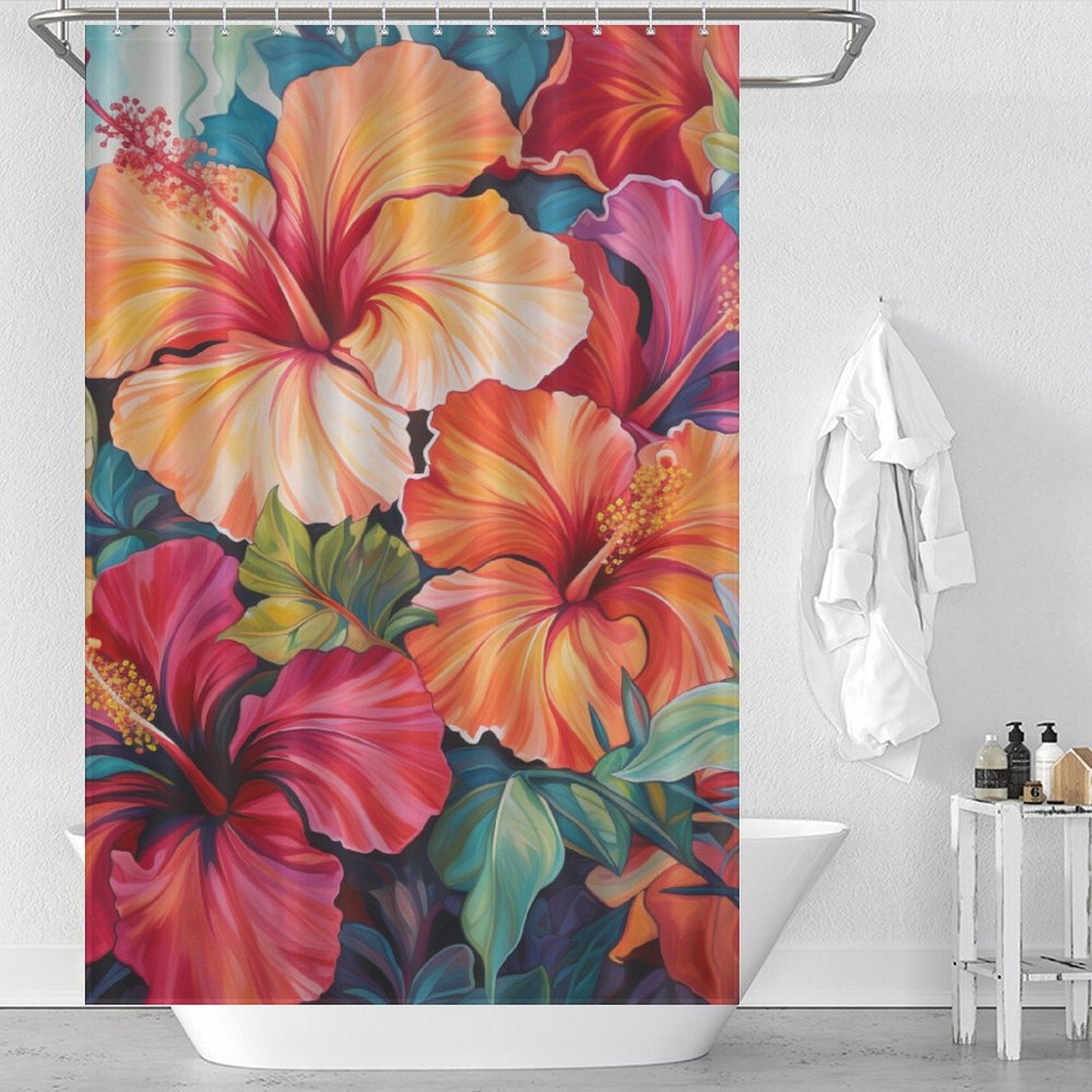 TropicalAllure Hibiscus Shower Curtain