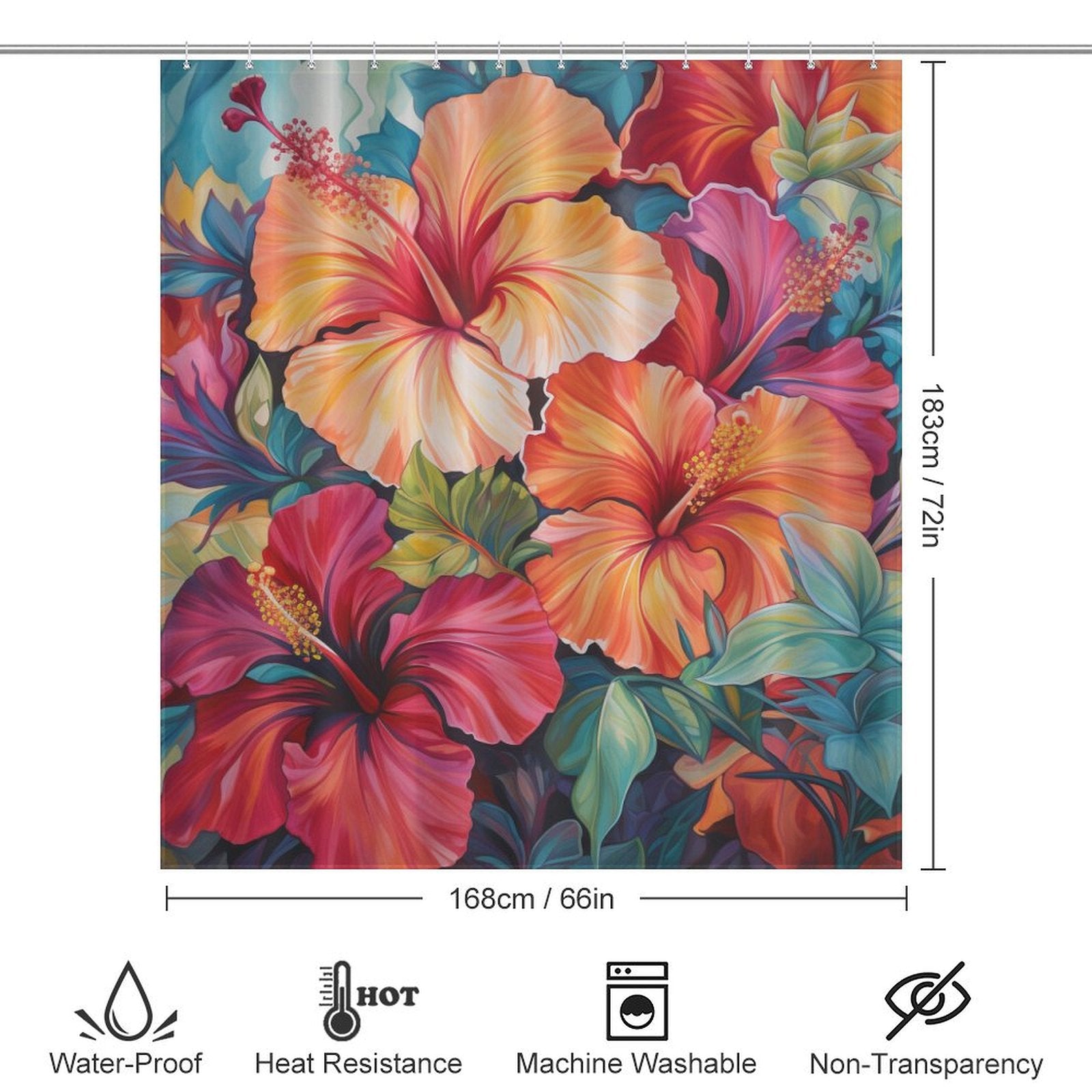 TropicalAllure Hibiscus Shower Curtain