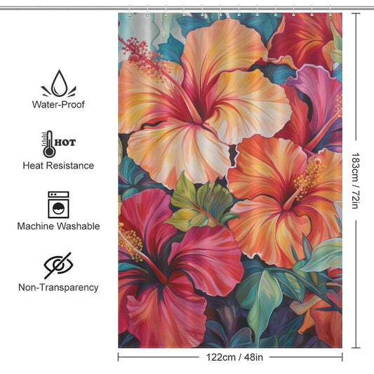 TropicalAllure Hibiscus Shower Curtain