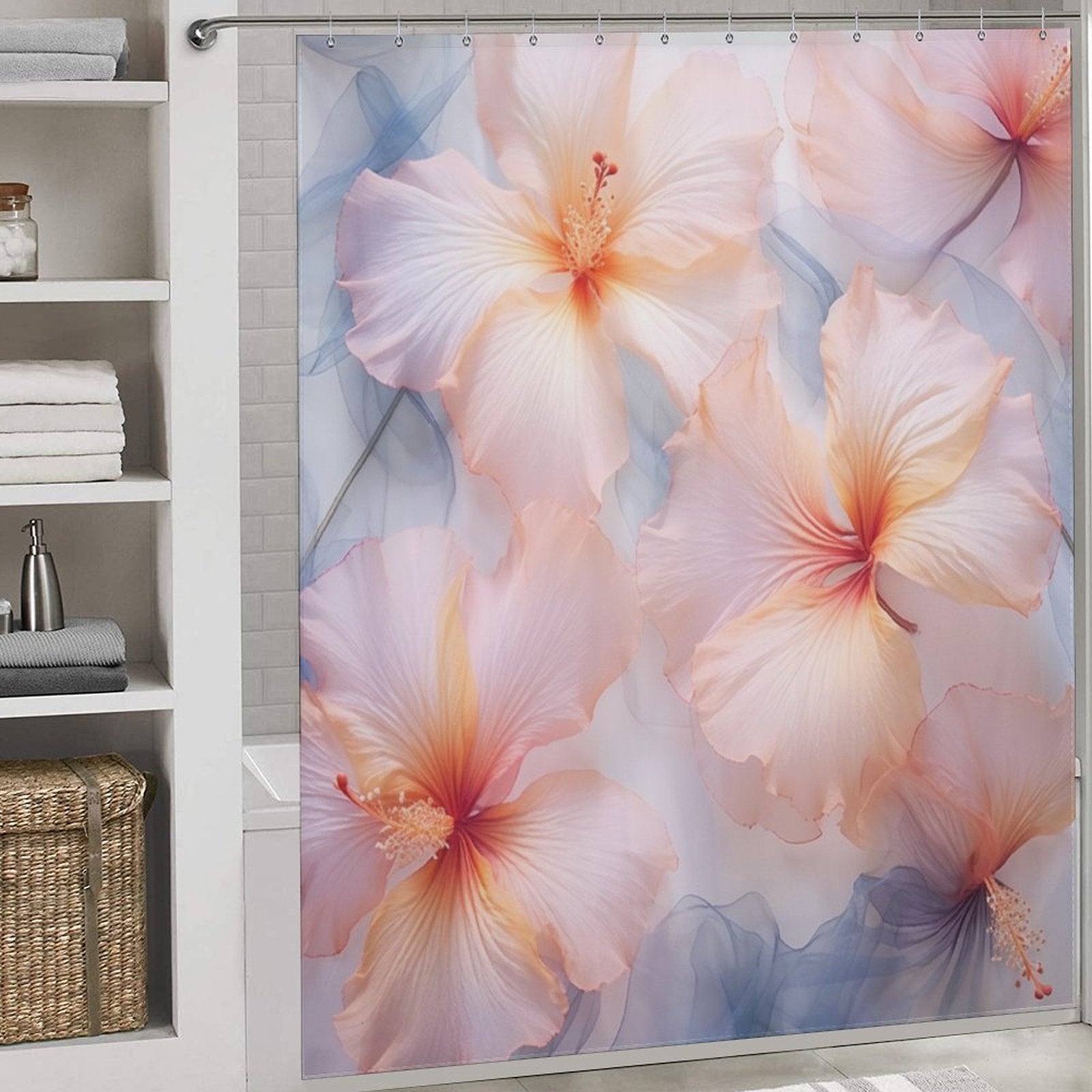 TropicalBlossom Hibiscus Shower Curtain