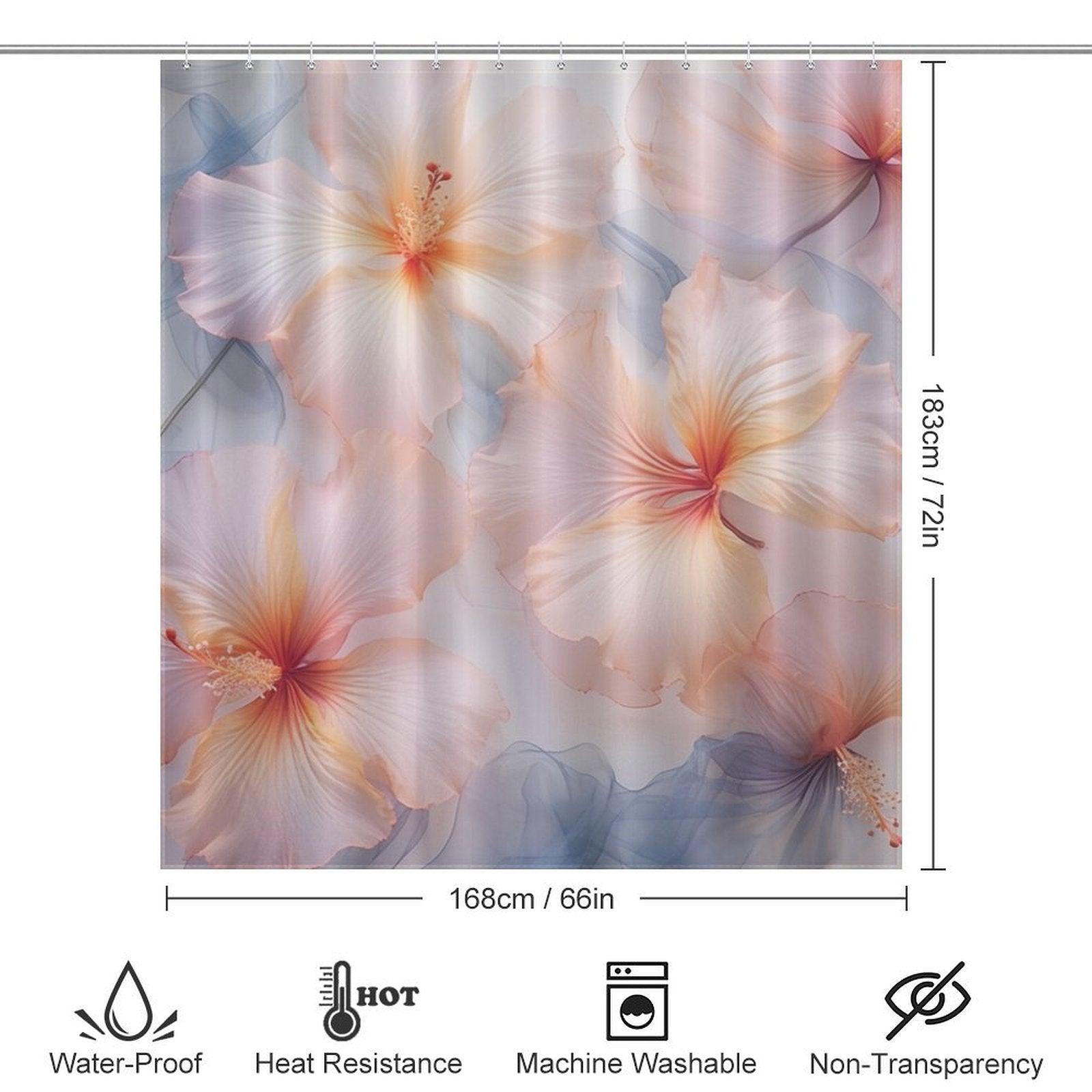 TropicalBlossom Hibiscus Shower Curtain