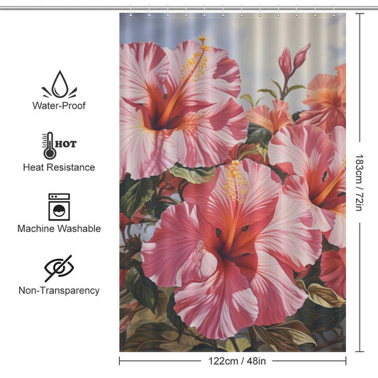 TropicalDance Hibiscus Shower Curtain