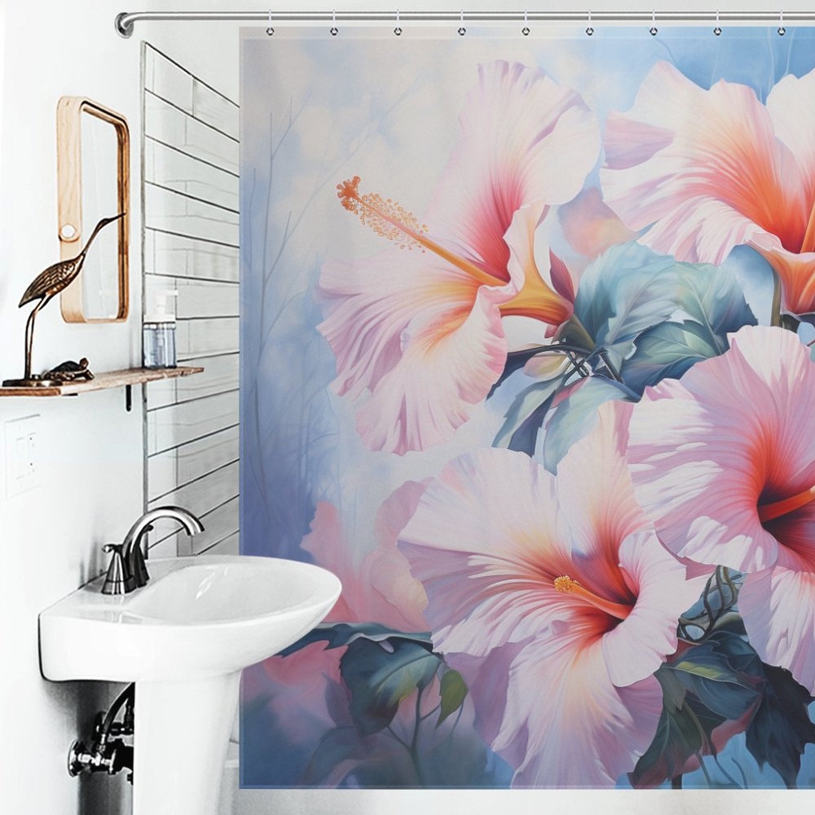 TropicalWhispers Hibiscus Shower Curtain