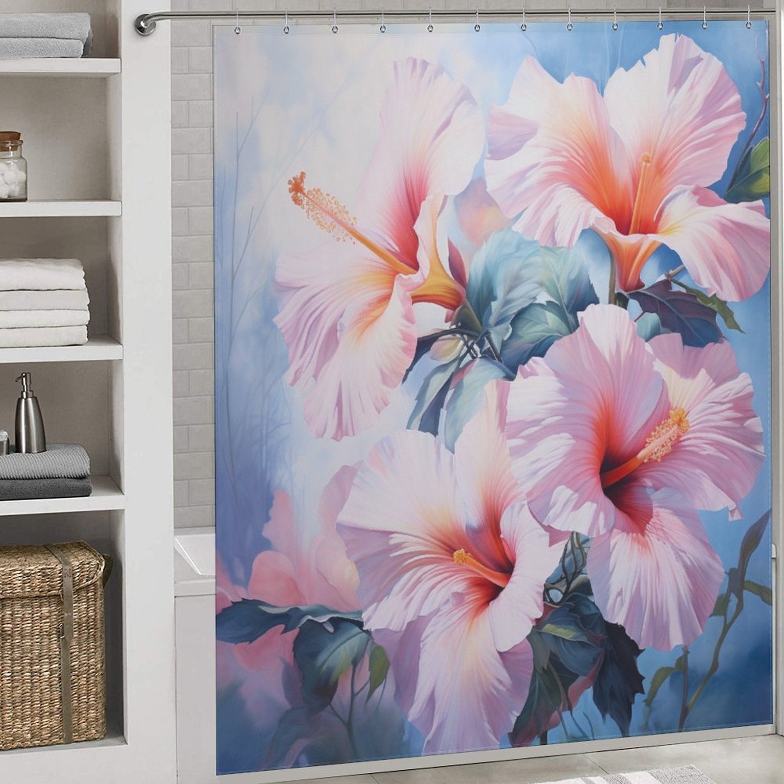 TropicalWhispers Hibiscus Shower Curtain