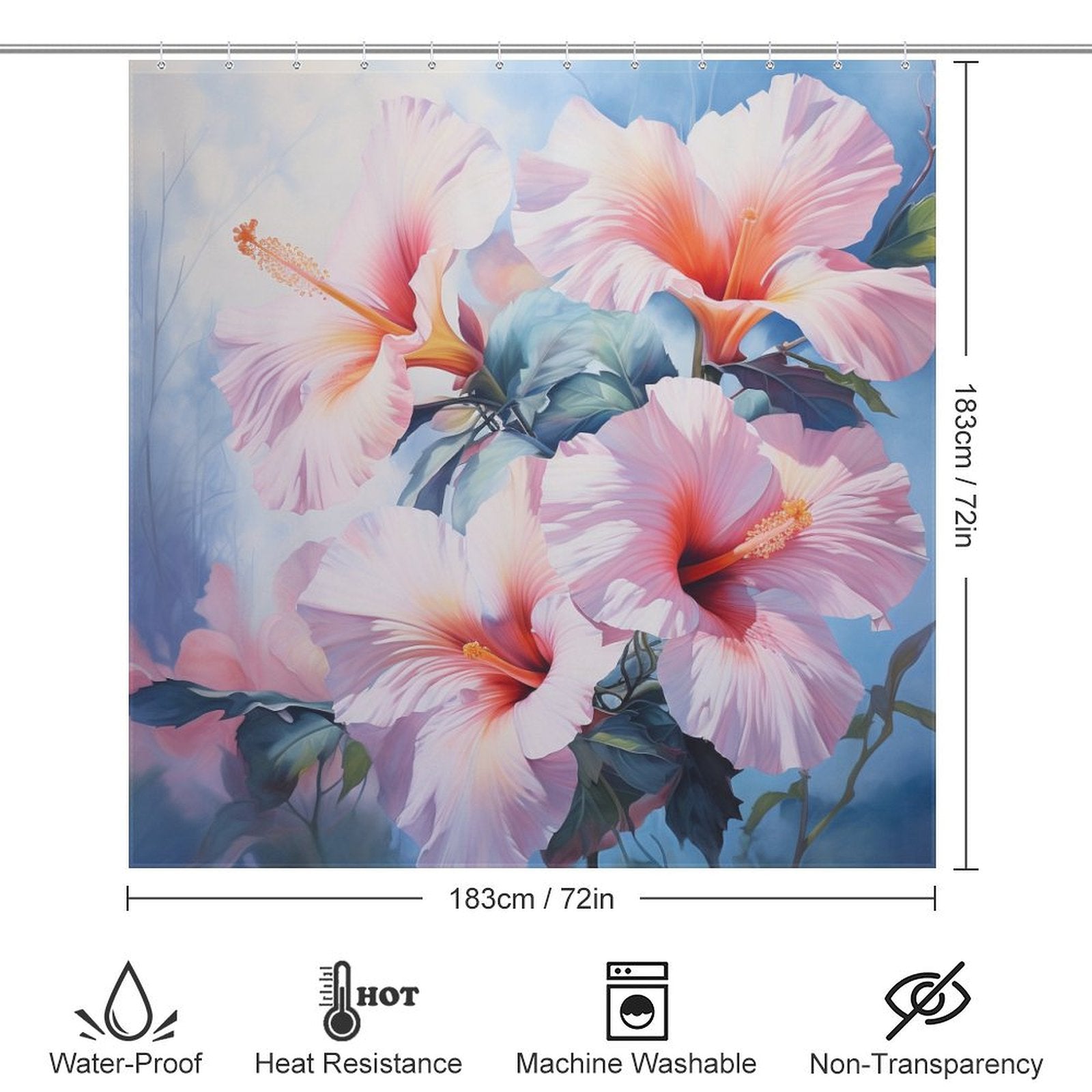 TropicalWhispers Hibiscus Shower Curtain