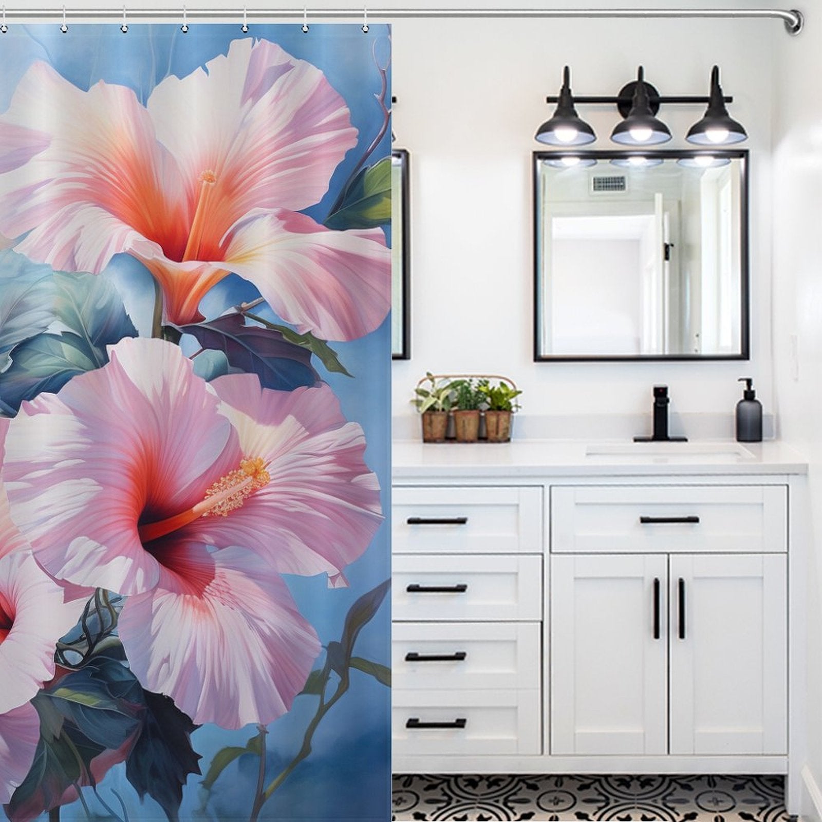 TropicalWhispers Hibiscus Shower Curtain