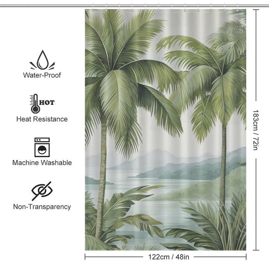 Tropical Shadows Palm Shower Curtain