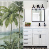 Tropical Shadows Palm Shower Curtain