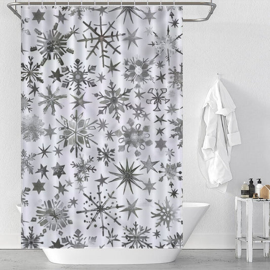 Twinkle Snowflake Winter Shower Curtain