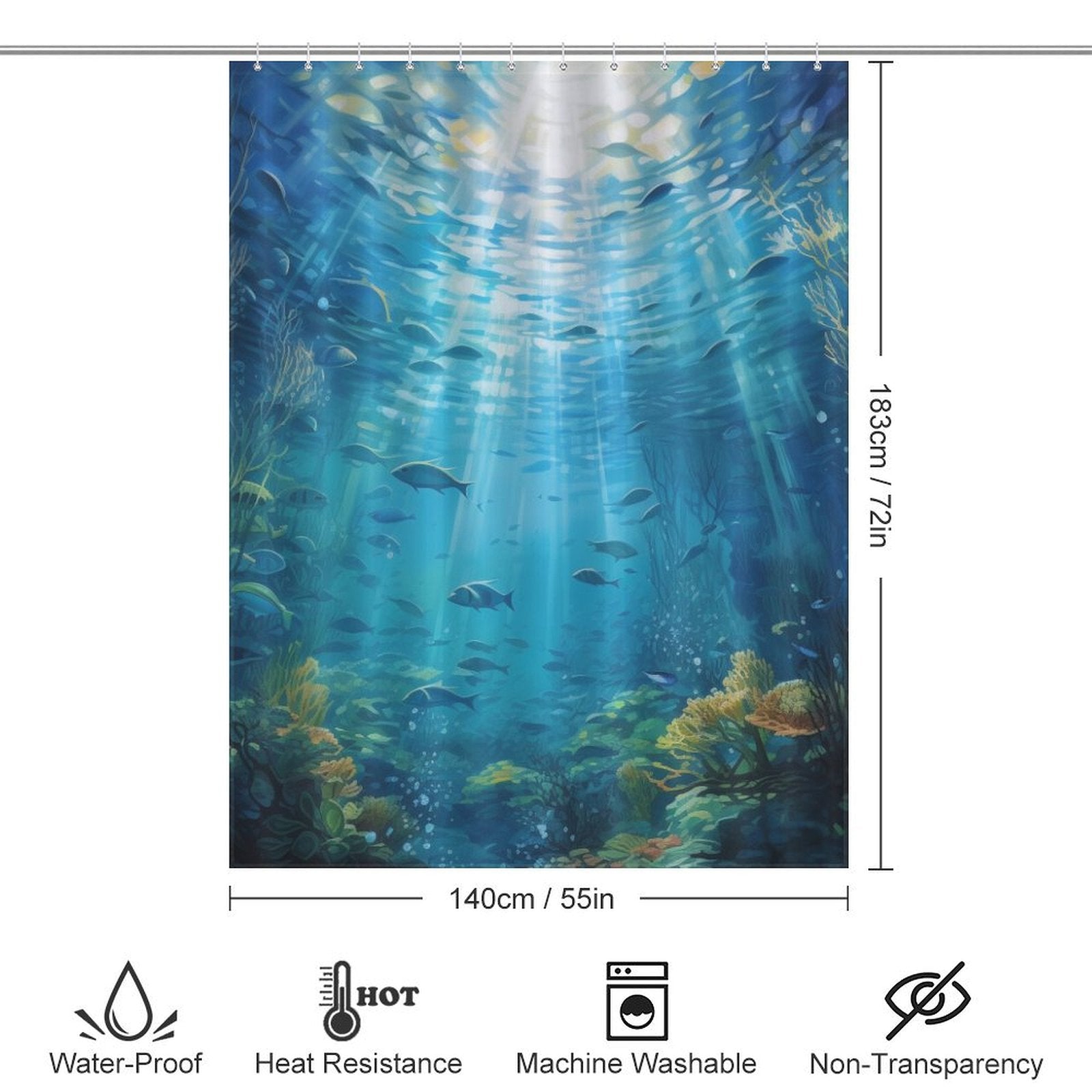 Underwater Jewel Fish Shower Curtain