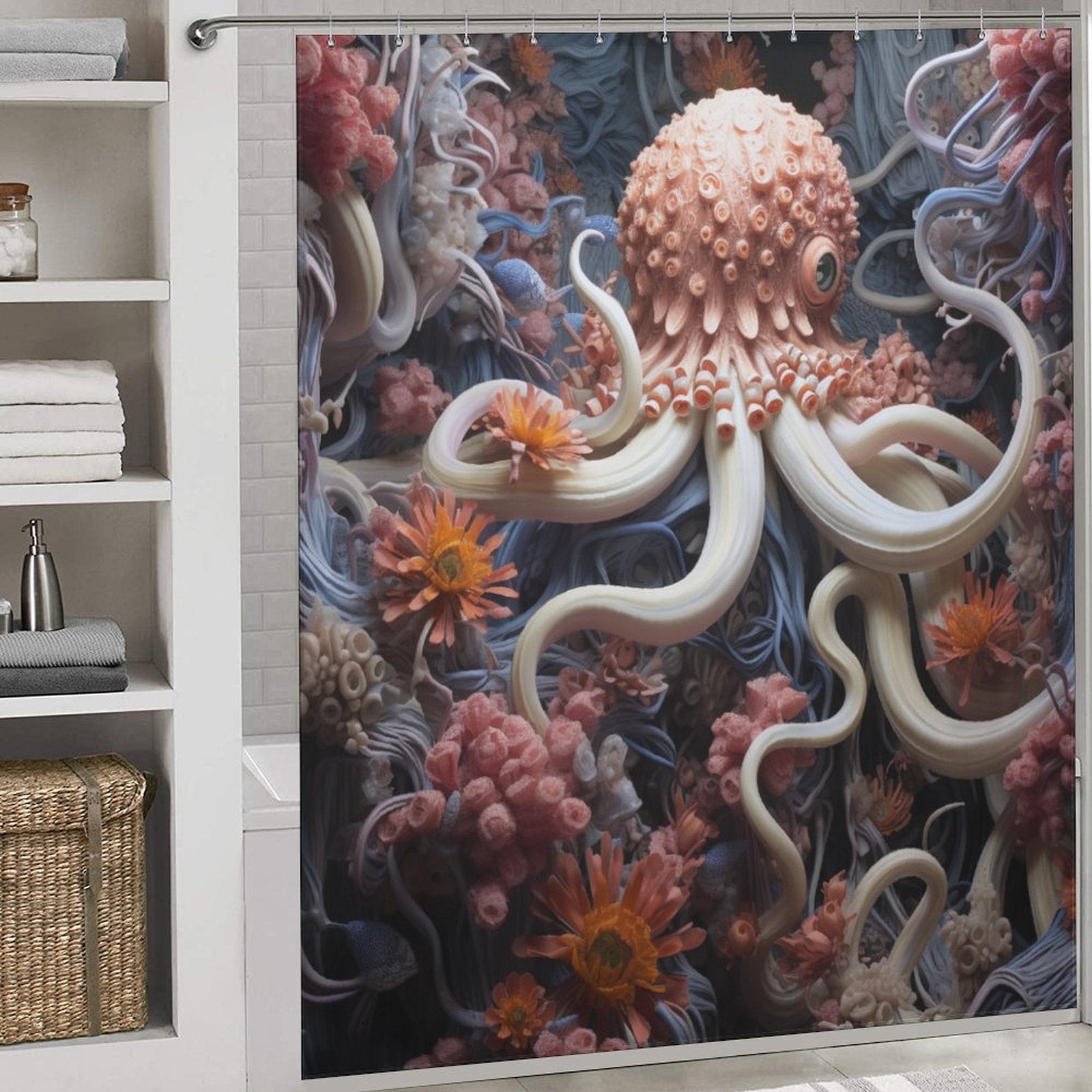 Underwater Mystery Octopus Shower Curtain