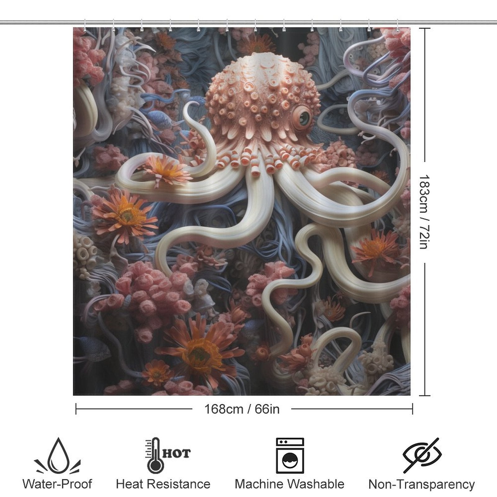 Underwater Mystery Octopus Shower Curtain