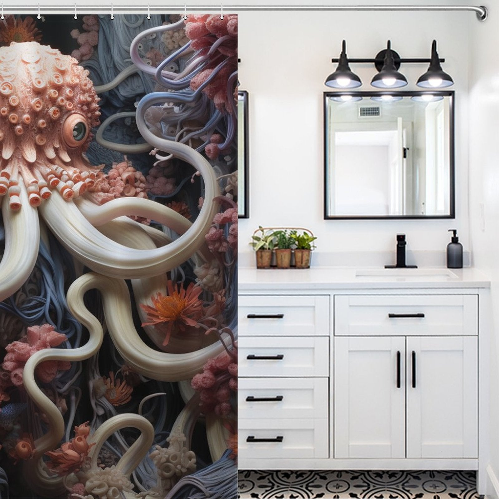 Underwater Mystery Octopus Shower Curtain