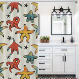 Transform your bathroom into a coastal haven with the Unique Funny Starfish Butt Shower Curtain-Cottoncat by Cotton Cat.