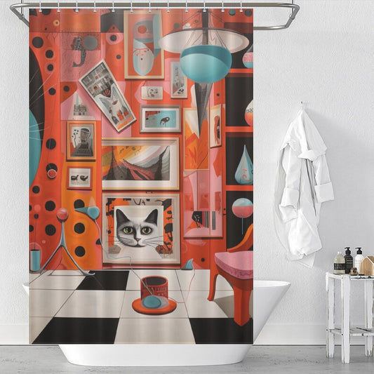 Unique Black and Pink Shower Curtain