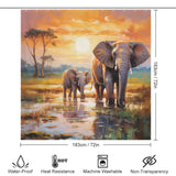 Unique Happy Elephant Shower Curtain 