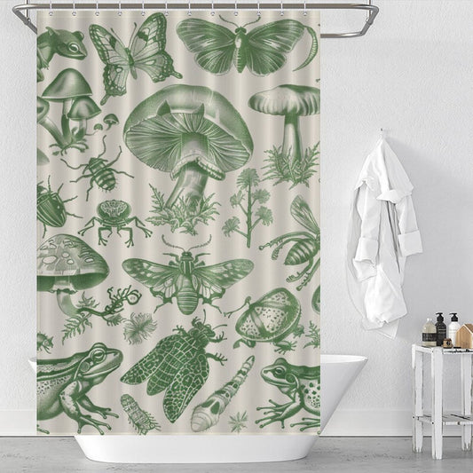 Unique Mushroom and Butterfly Cute Shower Curtain