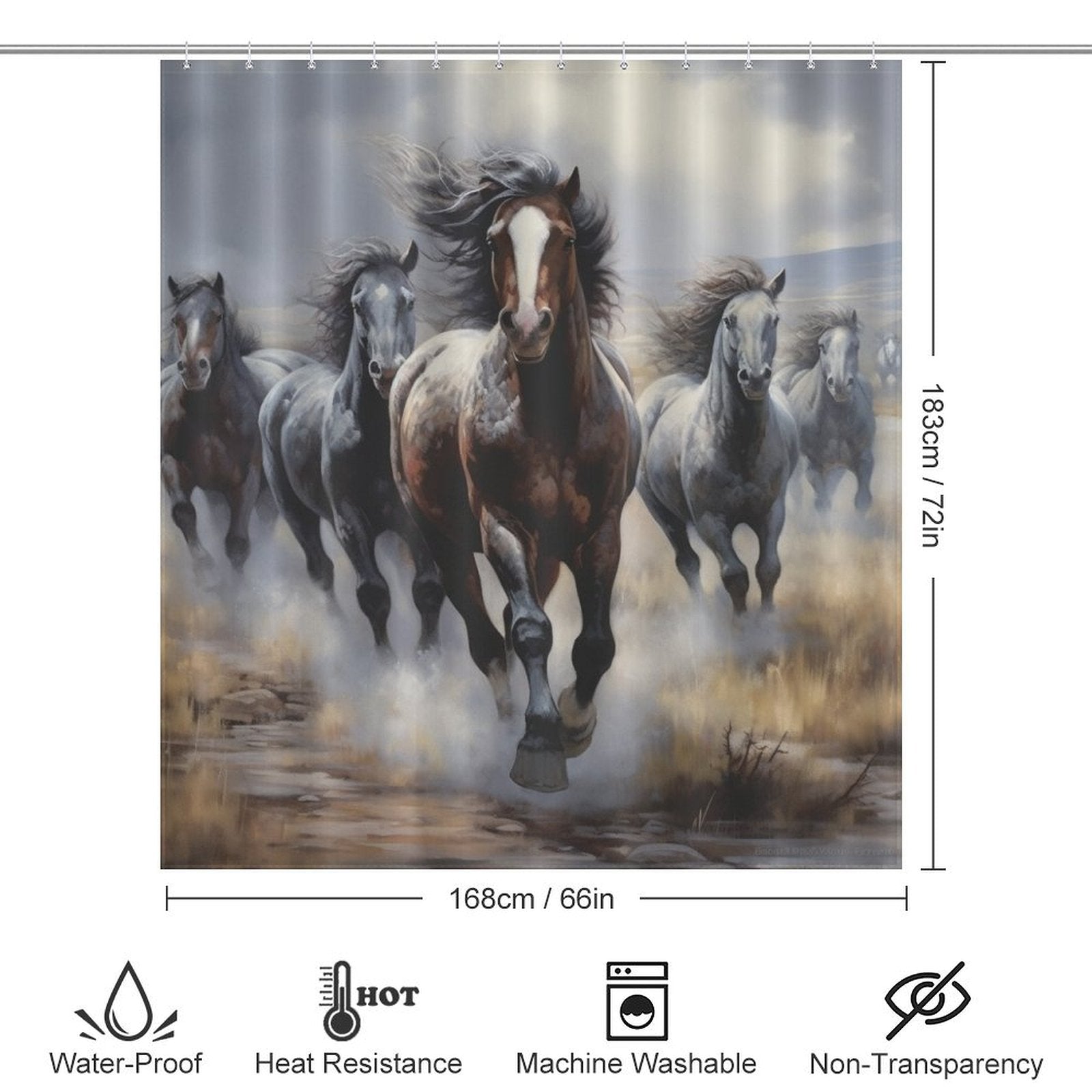 Untamed Nature Horse Shower Curtain