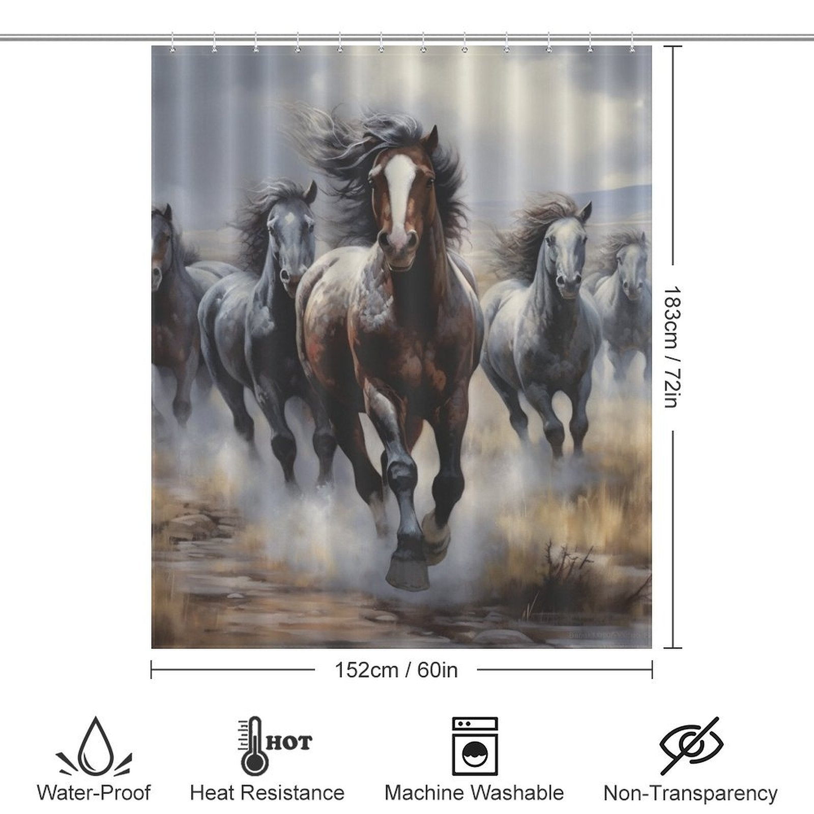 Untamed Nature Horse Shower Curtain