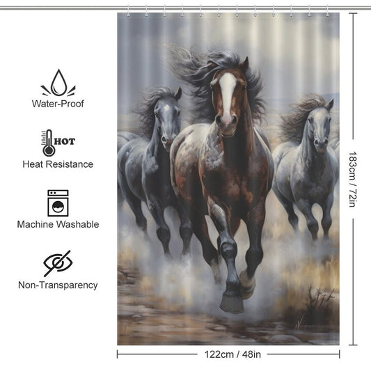 Untamed Nature Horse Shower Curtain