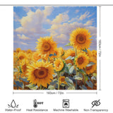 Uplifting Sunflower Shower Curtain Sunny Vibes 