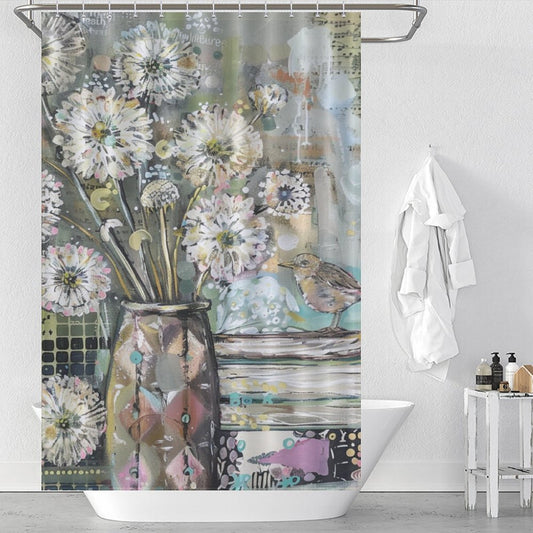 Various Flower Vase Boho Shower curtain