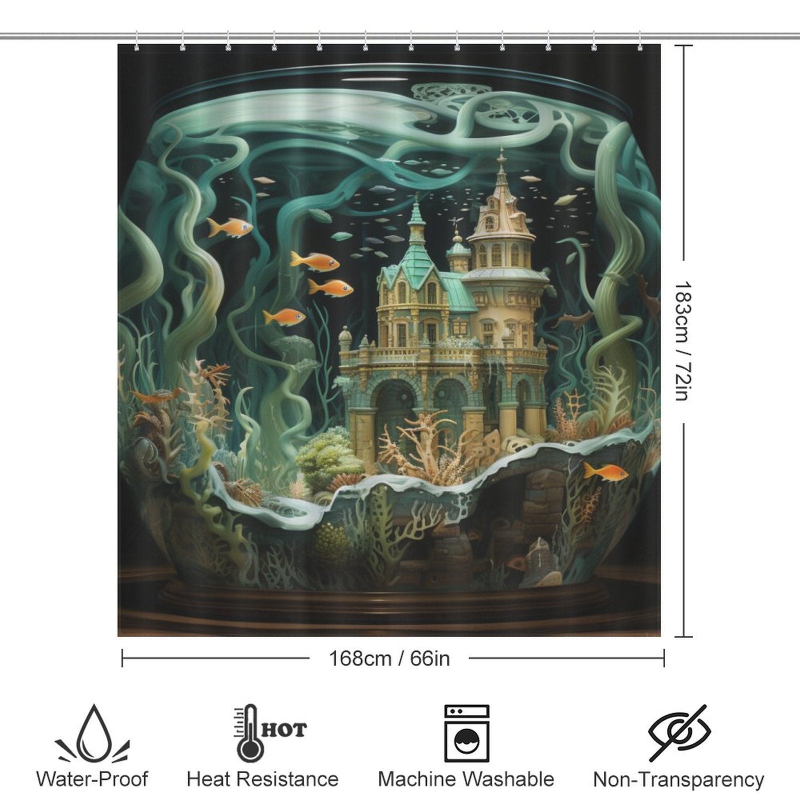 Vibrant Aquarium Shower Curtain.