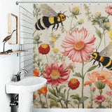 Vibrant Bumble Bee Shower Curtain