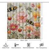 Vibrant Bumble Bee Shower Curtain