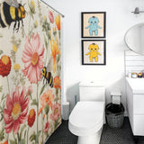 Vibrant Bumble Bee Shower Curtain