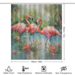 Vibrant Coastal Retreat Flamingo Shower Curtain