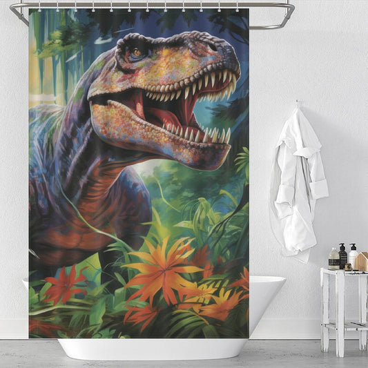 Vibrant Dinosaurs Shower Curtain Print