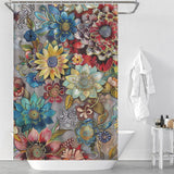 Vibrant Floral Boho Shower curtain