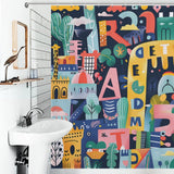 Vibrant Learning Environment Alphabet Shower Curtain