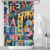 Vibrant Learning Environment Alphabet Shower Curtain