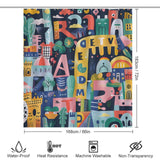 Vibrant Learning Environment Alphabet Shower Curtain