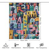 Vibrant Learning Environment Alphabet Shower Curtain