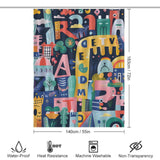 Vibrant Learning Environment Alphabet Shower Curtain