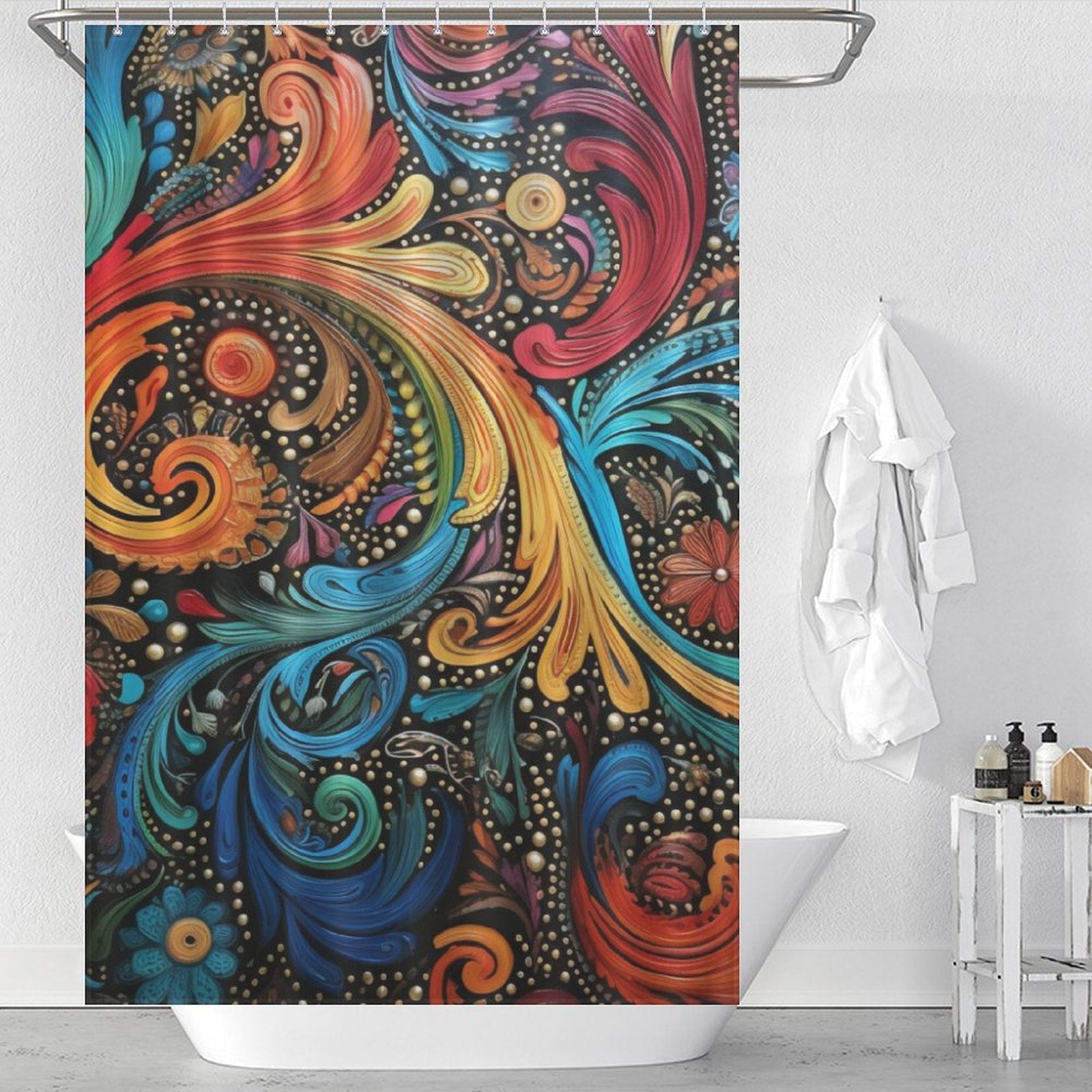 Vibrant Paisley Shower Curtain