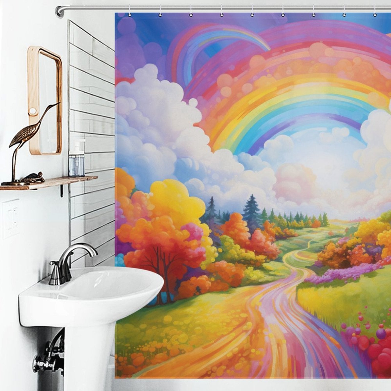 Vibrant Rainbow Shower Curtain