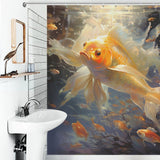 Vibrant Realistic Goldfish Shower Curtain