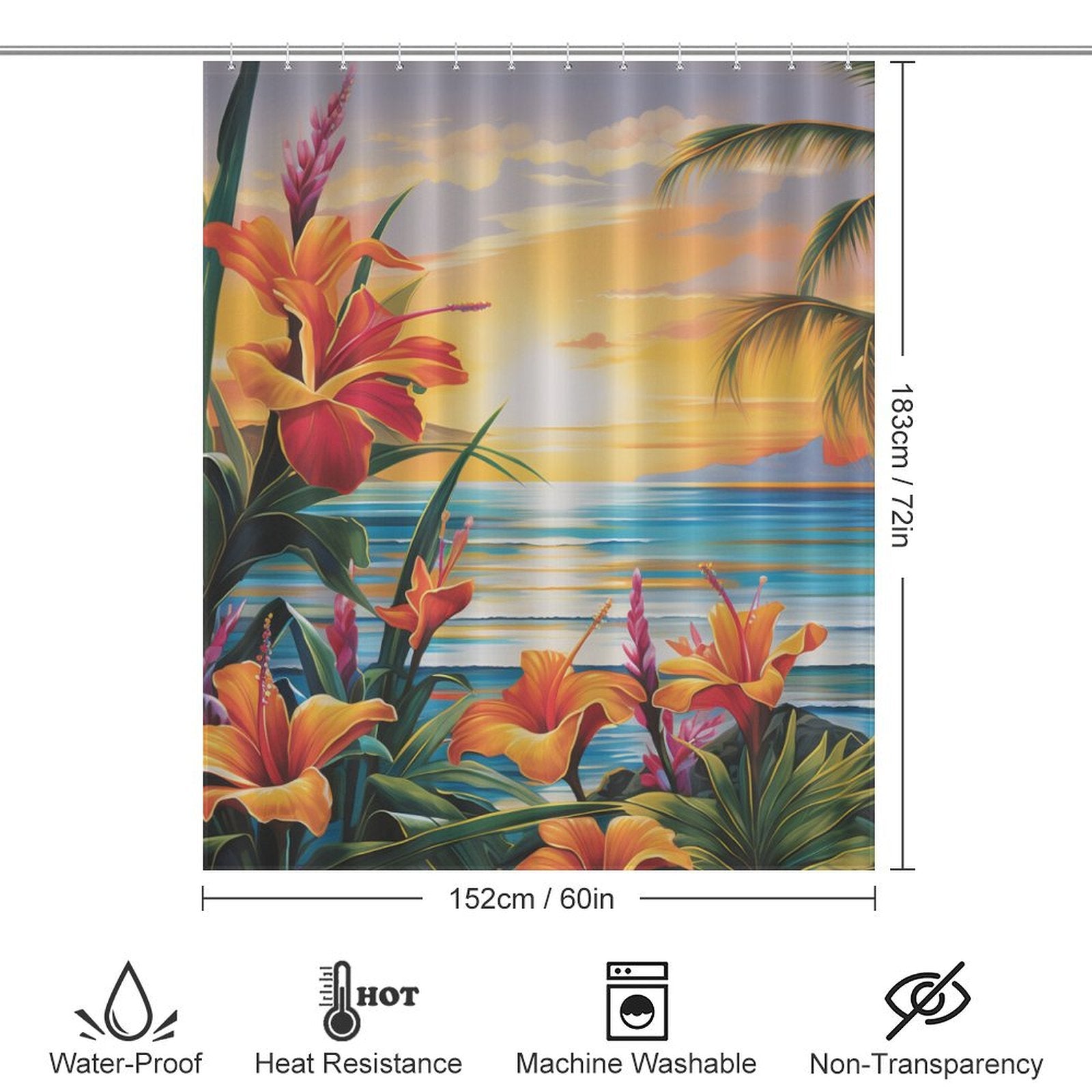 Vibrant Tropical Shower Curtain