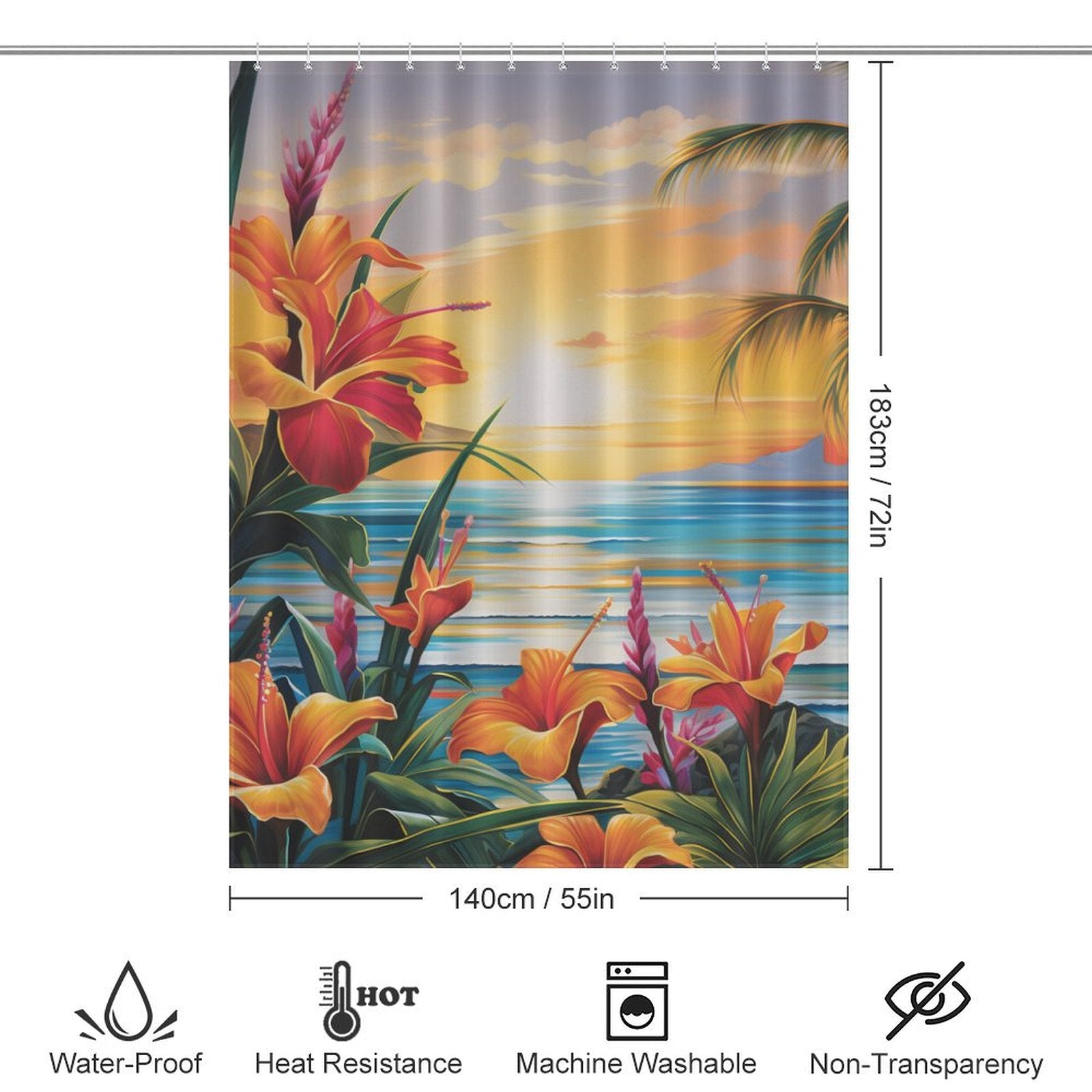 Vibrant Tropical Shower Curtain