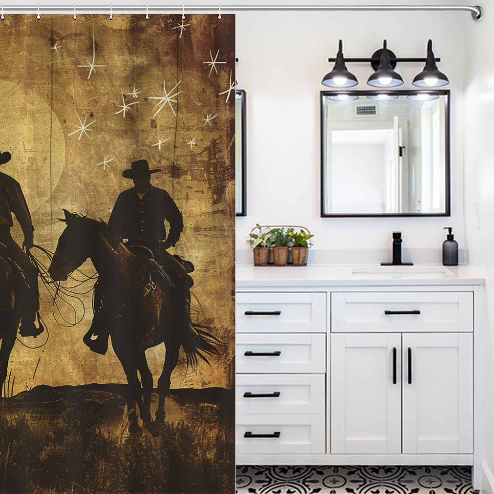 Vintage Cowboy Shower Curtain