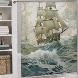 Vintage Sailing Journey Ship Shower Curtain
